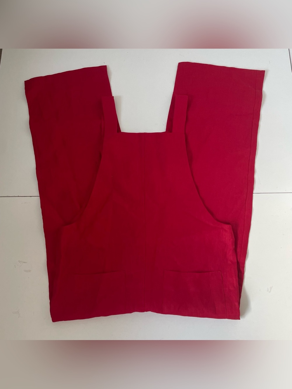 Linenfairytales Linen Women Jumpsuit size M Kaia Coastal Cowgirl $169 Red